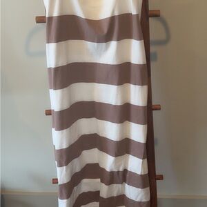 Old Navy Brown and White Striped Maxi Skirt